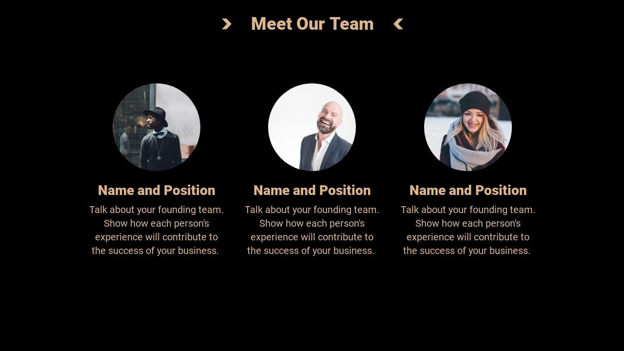 企业服务财务解决方案商业计划书PPT模板-Meet Our Team