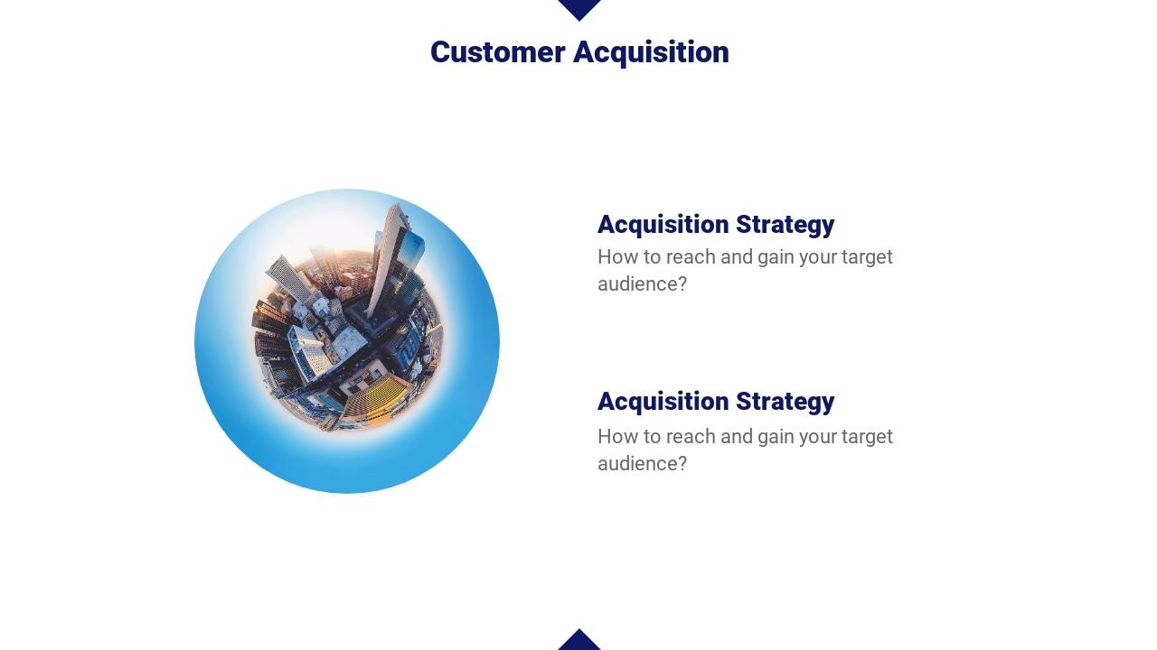 蓝色大气山脉商业计划书英文PPT模板-Customer Acquisition