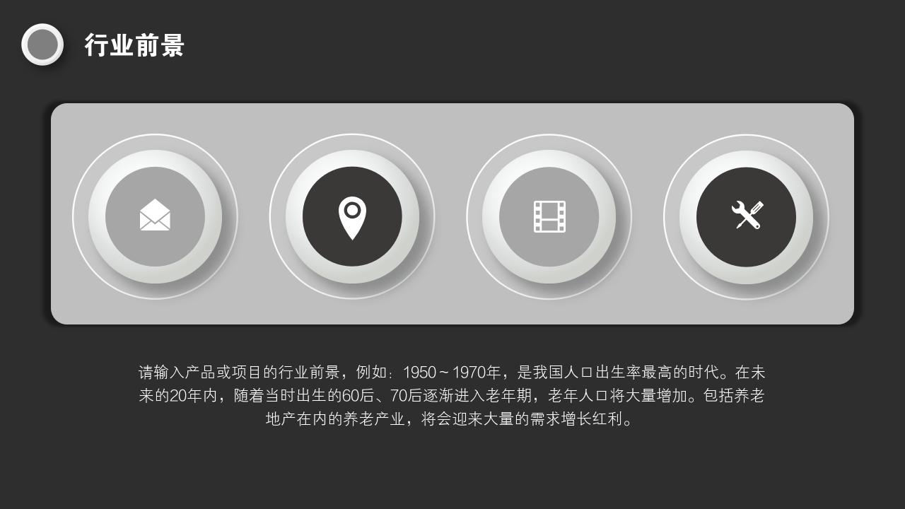 黑白商务办公项目/产品招商说明书PPT模版-行业前景