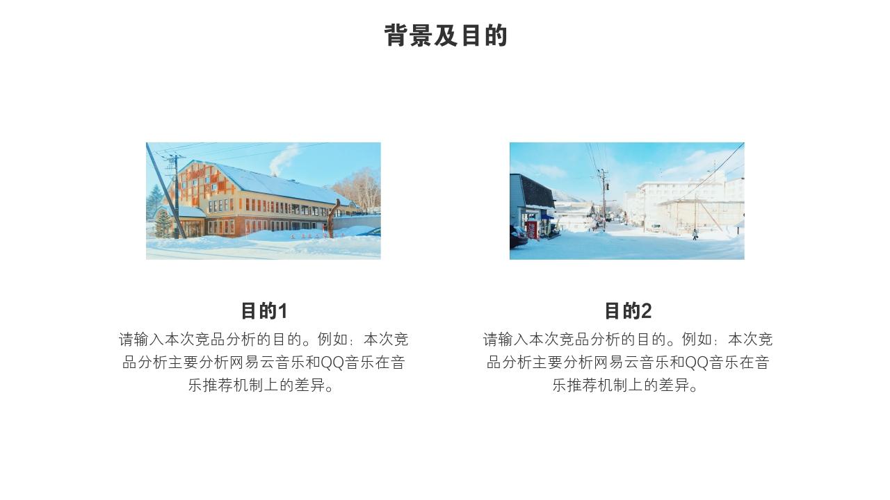 清新摄影旅游风景竞品分析报告PPT模版-背景及目的