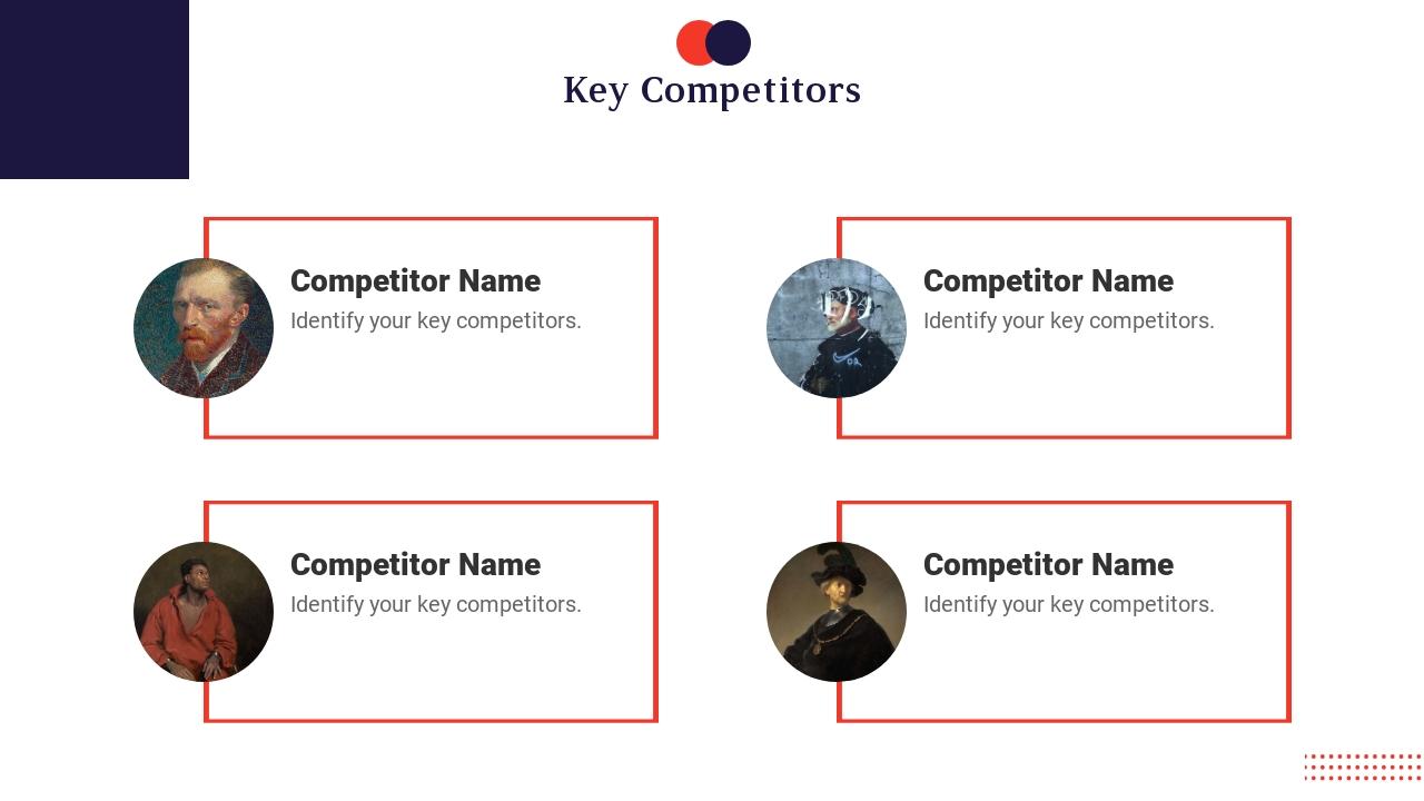 文化艺术创业项目天使轮商业计划书PPT-Key Competitors
