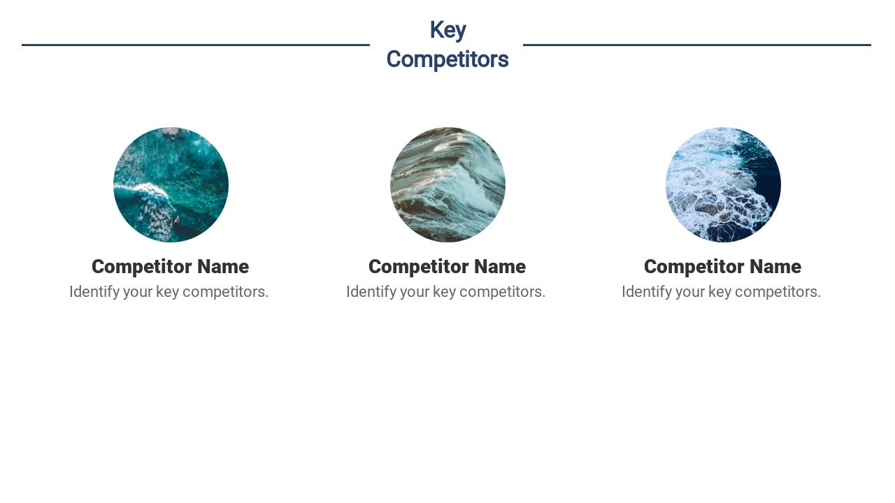 蓝色海洋冲浪商业计划书英文PPT模板-Key Competitors