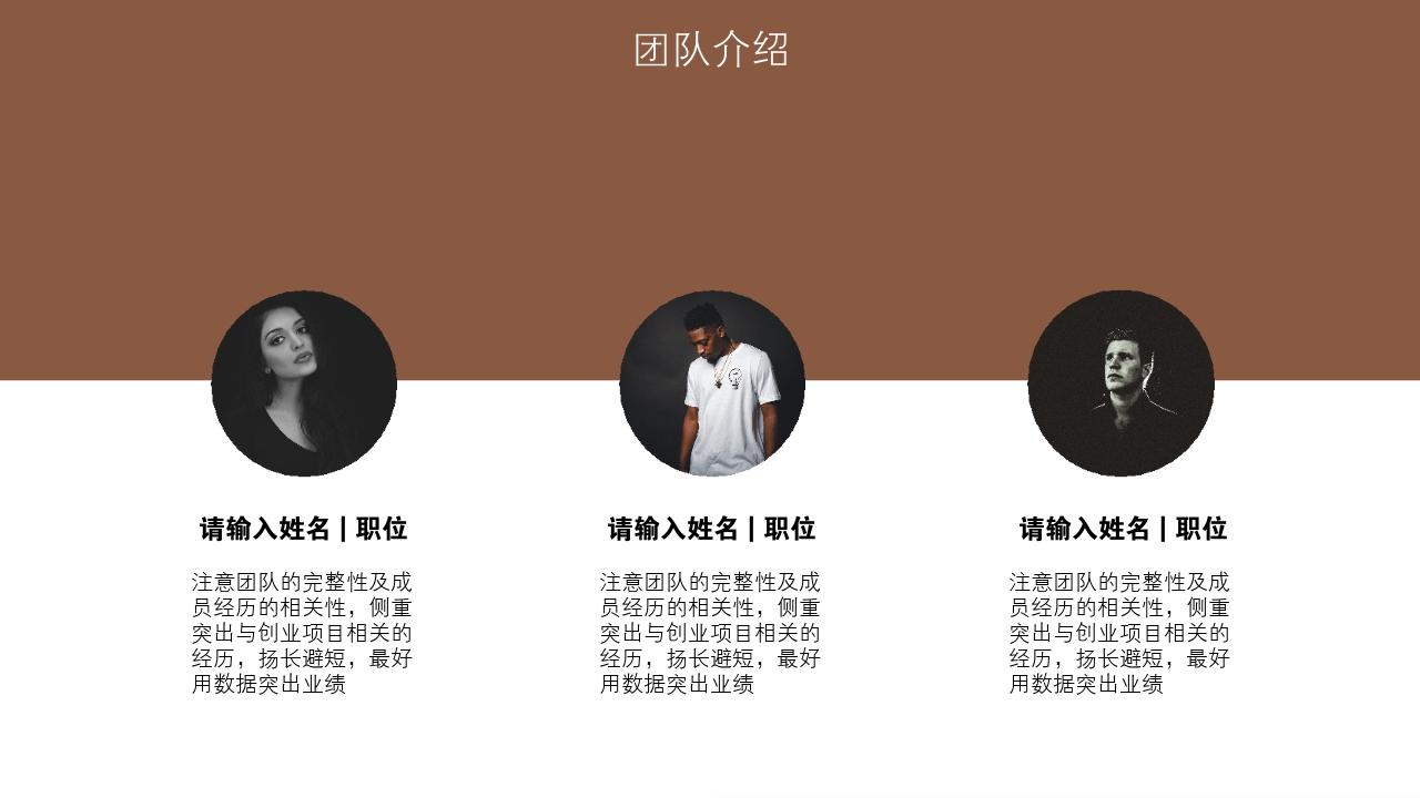 餐饮行业轻奢网红简餐健康餐创业项目商业计划书模板-团队介绍