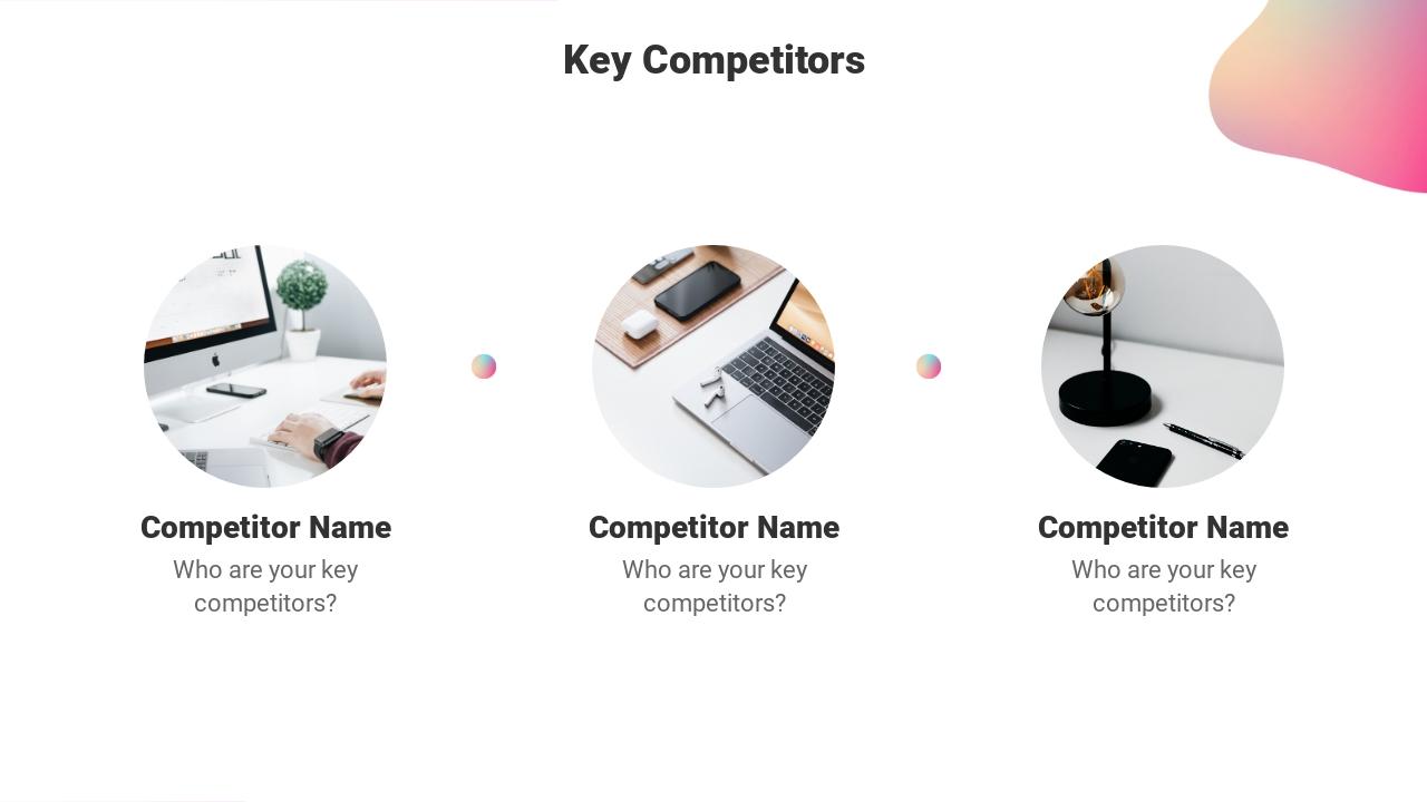 科技项目天使轮商业计划书英文PPT模板-Key Competitors