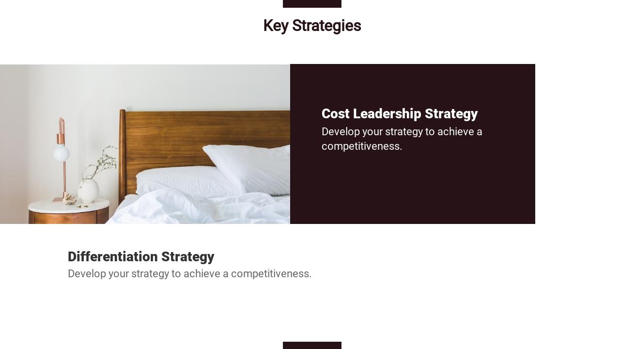 温馨家居生活背景竞争分析英文PPT模板-Key Strategies