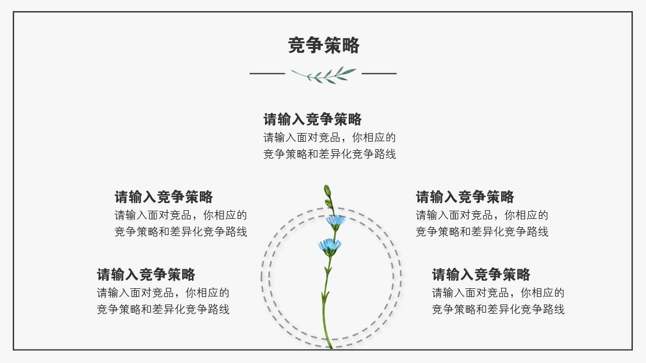 艺术绿色植被竞品分析报告PPT模版-竞争策略