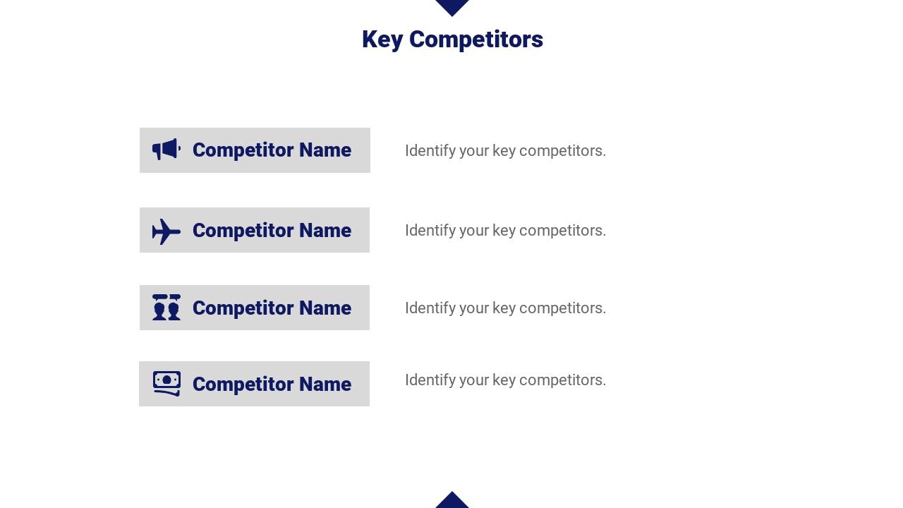 蓝色大气山脉商业计划书英文PPT模板-Key Competitors