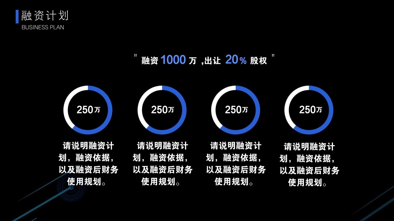小家电网店项目商业计划书模板-融资计划