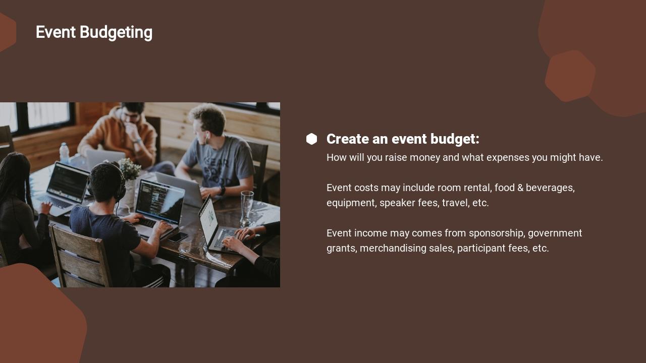 共享经济空间实体建筑家居投资分析PPT-Event Budgeting