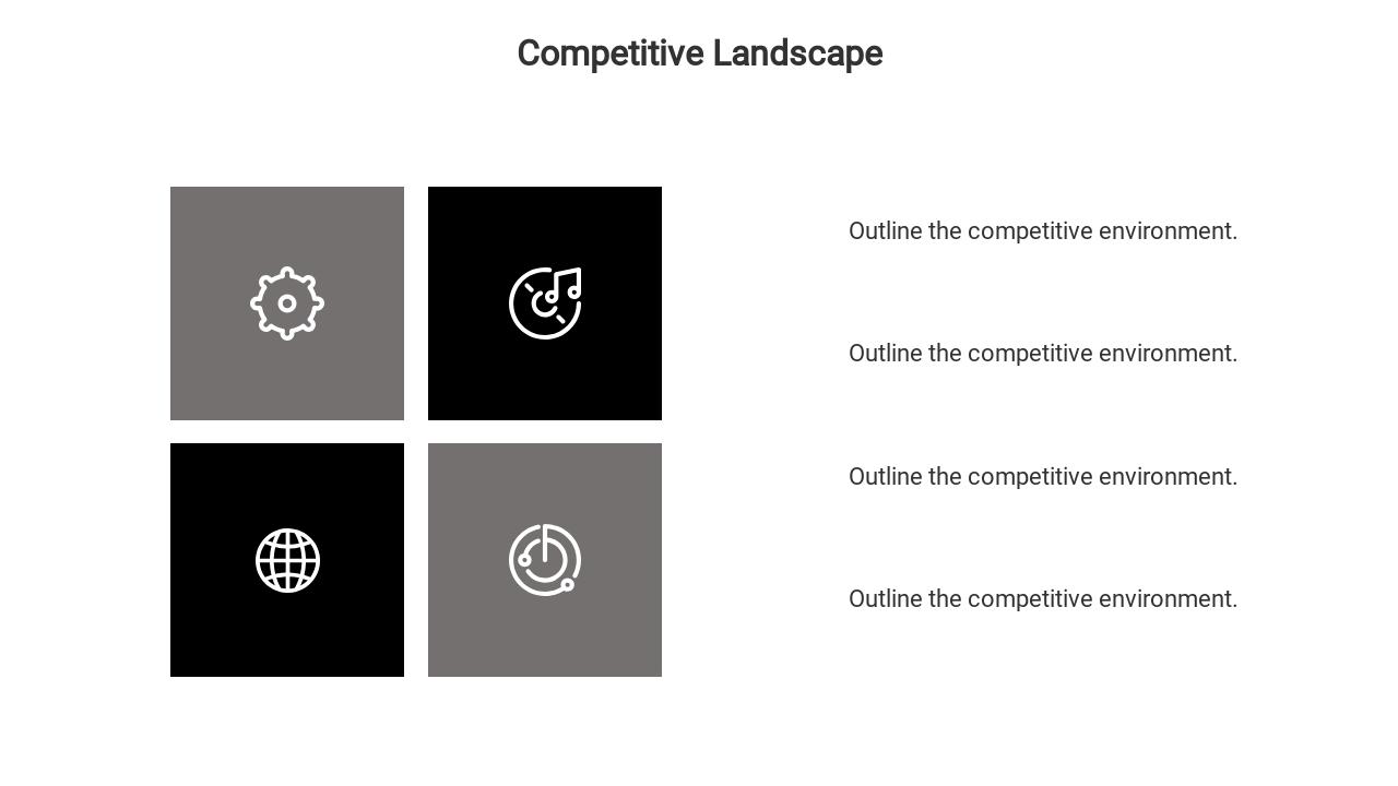 渐变学历时尚品牌竞争分析PPT模板-Competitive Landscape