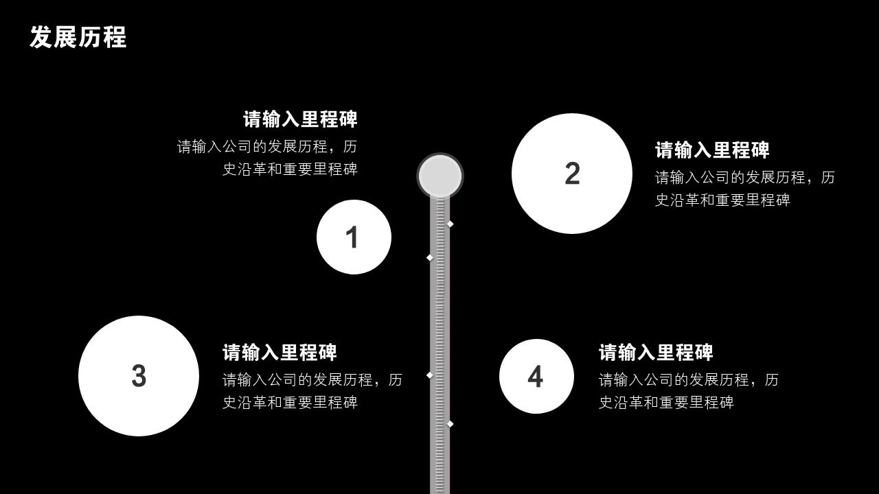 黑白复古照片公司简介PPT模版-发展历程