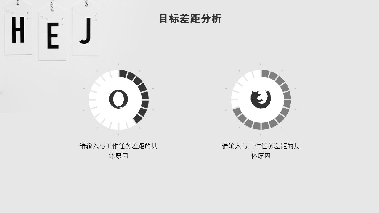 简约书籍个人工作总结/复盘ppt模版-目标差距分析