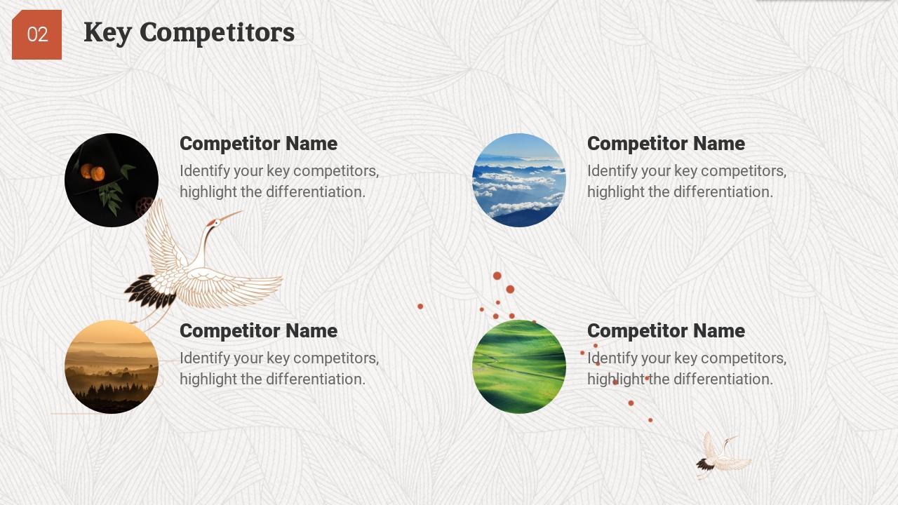 传统手工艺文化创业融资商业计划书PPT模板-Key Competitors
